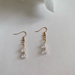 18K Gold Plate Crystal Dangle Earrings